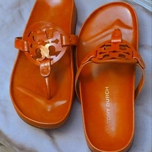 Tory Burch Miller Cloud sandal. color-Bourbon
